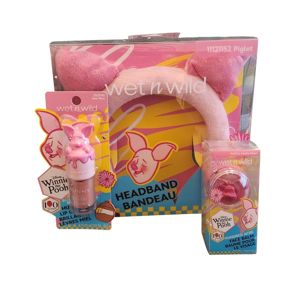 Wet n Wild Winnie the Pooh 100 Years Piglet‎ Headband Face Balm & Lip Gloss Set